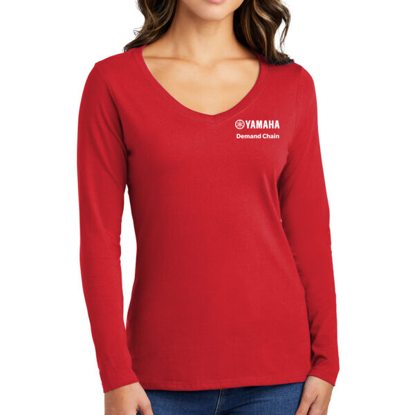 Port & Company Ladies Long Sleeve Fan Favorite V-Neck Tee - Printed Logo Thumbnail