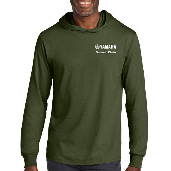 Jerzees Classics Unisex Cotton Long Sleeve Hooded T-Shirt - Printed Logo Thumbnail